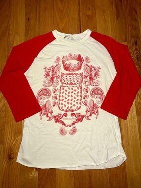 Balmain Red White Long Sleeve Tshirt